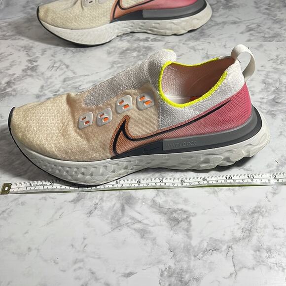 Nike React Infinity “Pink Blast” Platinum Tint Marathon Running Shoes Size 10.5 - Picture 7 of 11